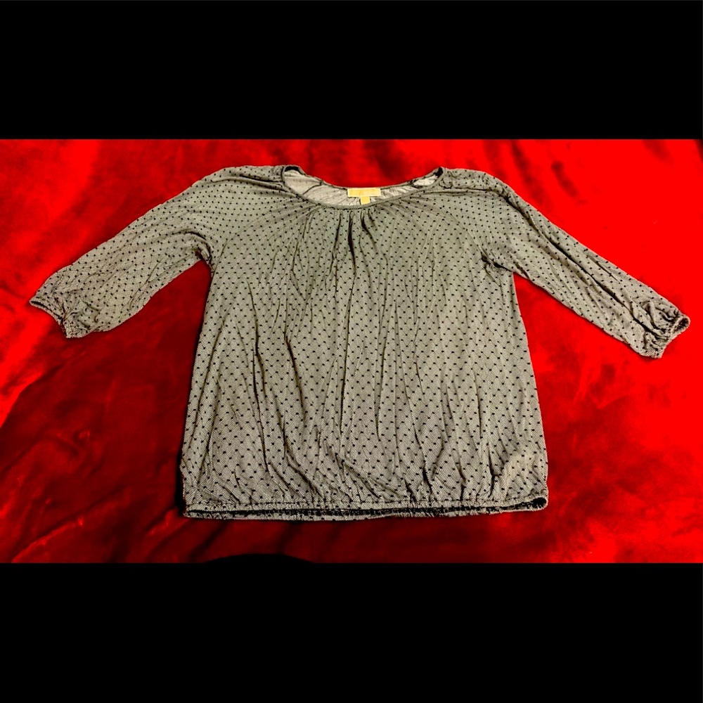 MICHAEL Michael Kors Black and White Peasant Top